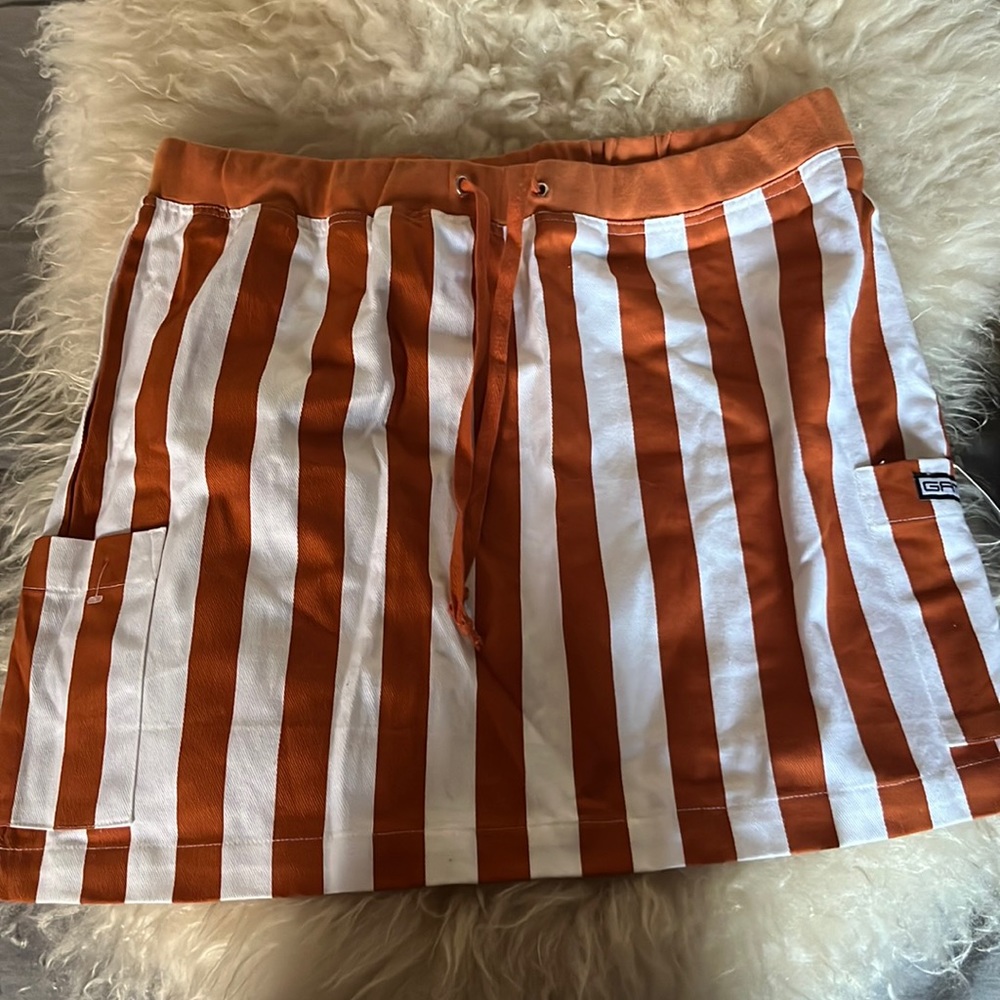 White and Orange Gameday bib skirt (University of Texas - Austin or Tennessee)